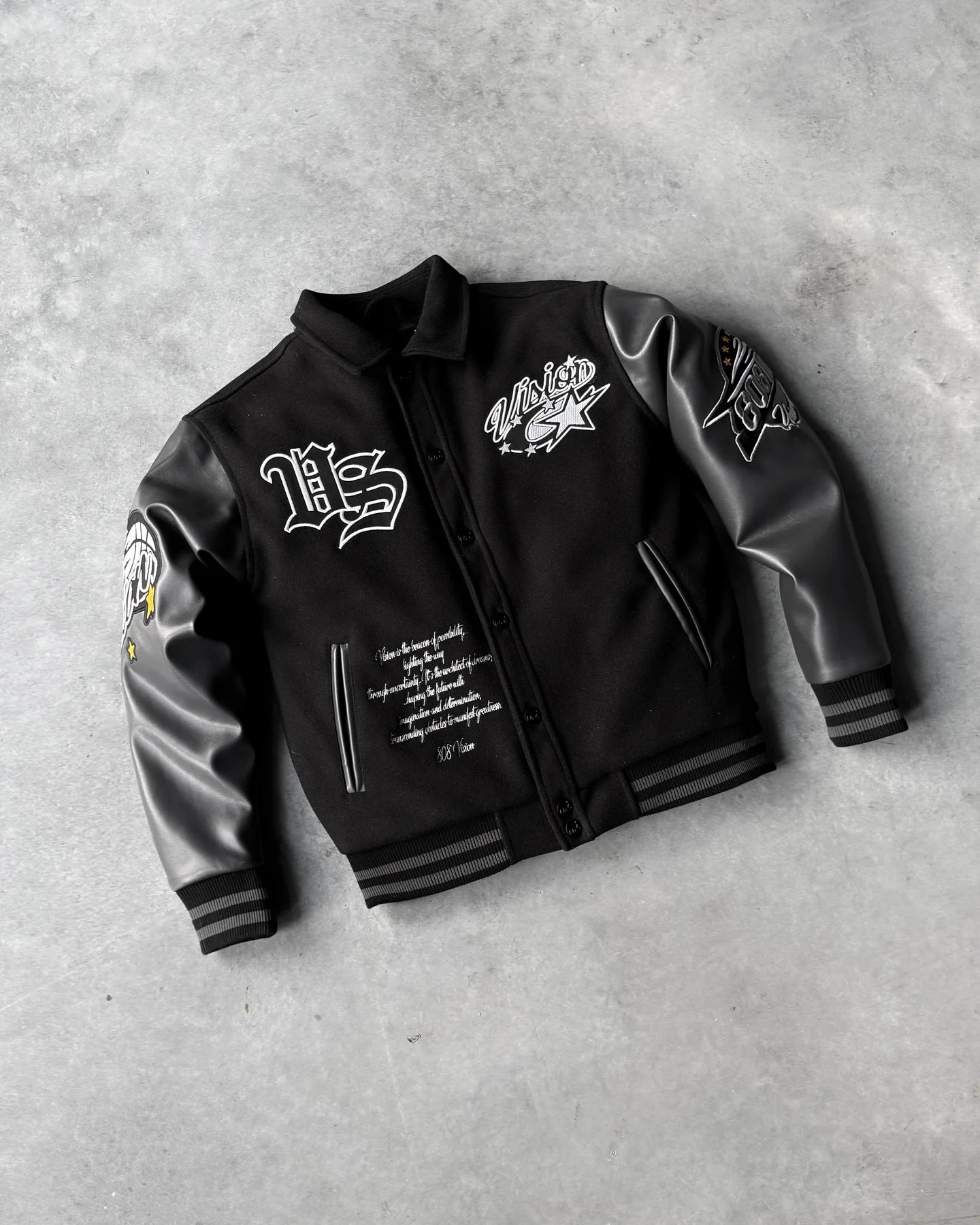 High street rock logo embroidered design creative cartoon pattern fashionable men loose jacket Y2K retro Gothic punk casual coat