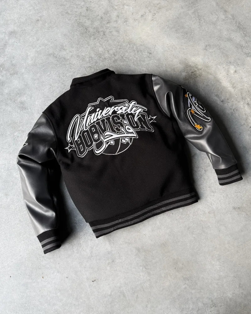 High street rock logo embroidered design creative cartoon pattern fashionable men loose jacket Y2K retro Gothic punk casual coat