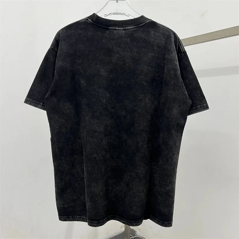 Hot Drill Letter VALLEY American Retro T-Shirts - Above Earth