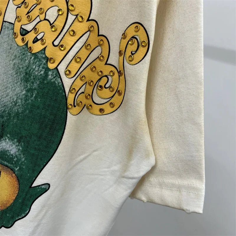 Hot Drill Letter VALLEY American Retro T-Shirts - Above Earth