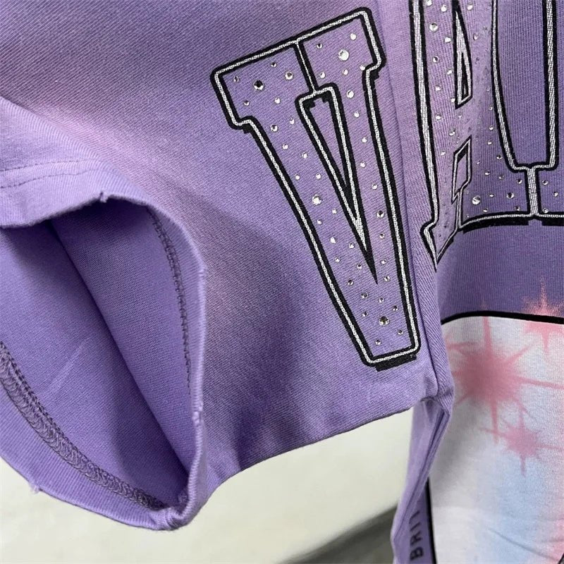 Hot Drill Letter VALLEY American Retro T-Shirts - Above Earth