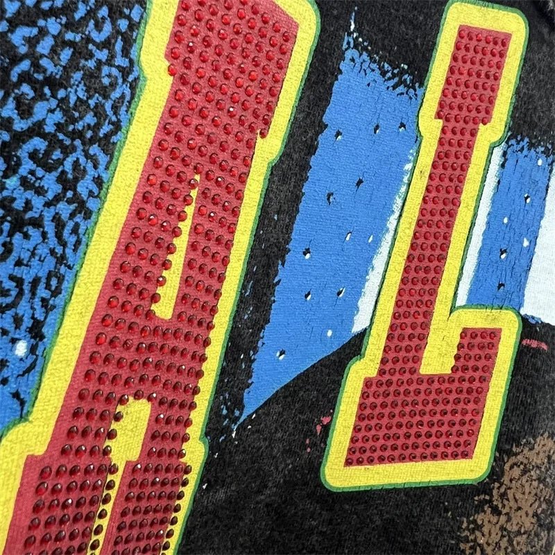 Hot Drill Letter VALLEY American Retro T-Shirts - Above Earth