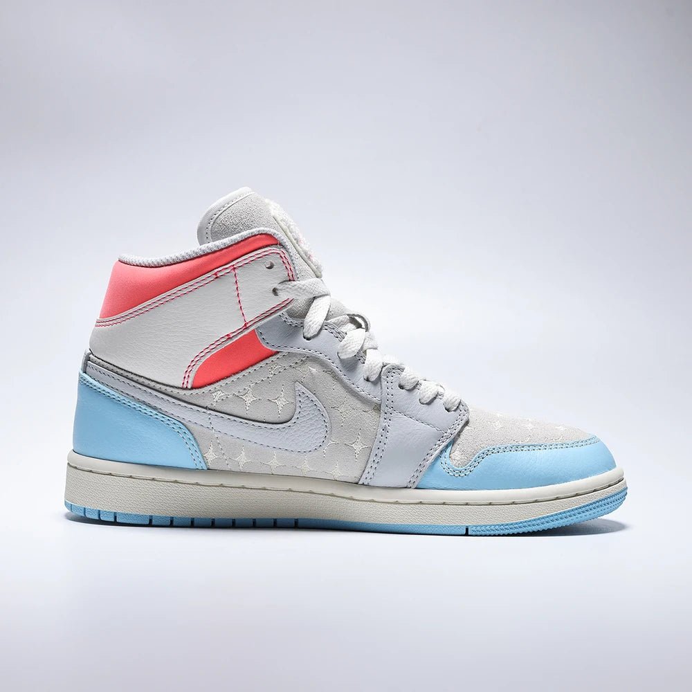 Jordan 1 Mid Sail Hot Lava Blue Chill - Above Earth