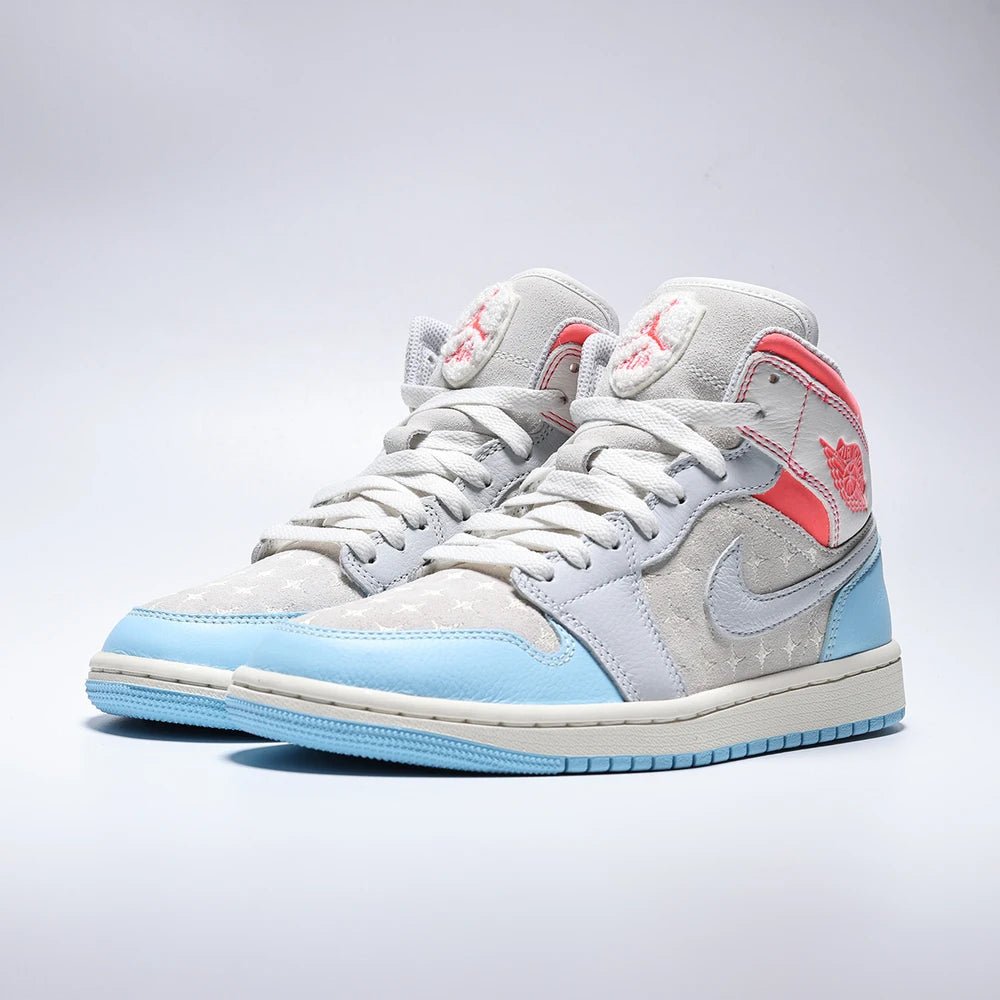 Jordan 1 Mid Sail Hot Lava Blue Chill - Above Earth