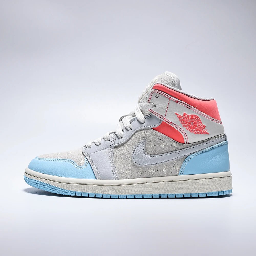 Jordan 1 Mid Sail Hot Lava Blue Chill - Above Earth