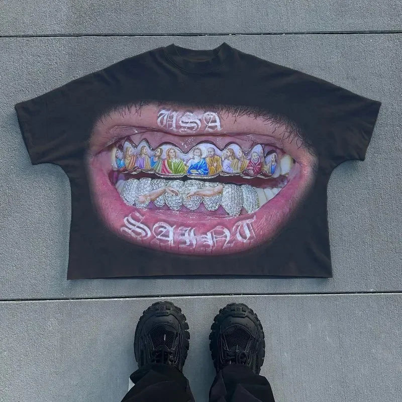 Oversized Graphic Printed Shirt - Above Earth