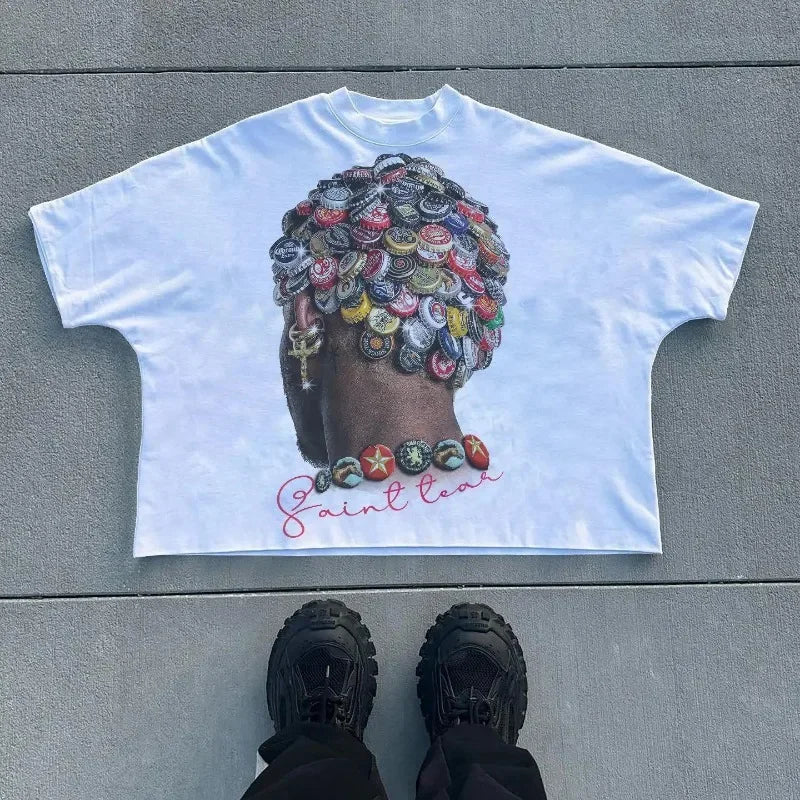 Oversized Graphic Printed Shirt - Above Earth