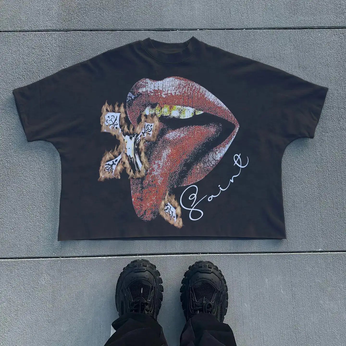 Oversized Graphic Printed Shirt - Above Earth