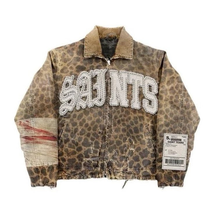 Saint Tears cheetah print bomber jacket - Above Earth