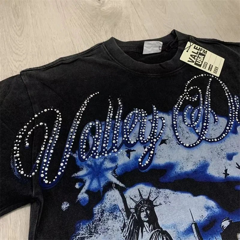 VALLEY Black Washed Belly T-Shirt - Above Earth