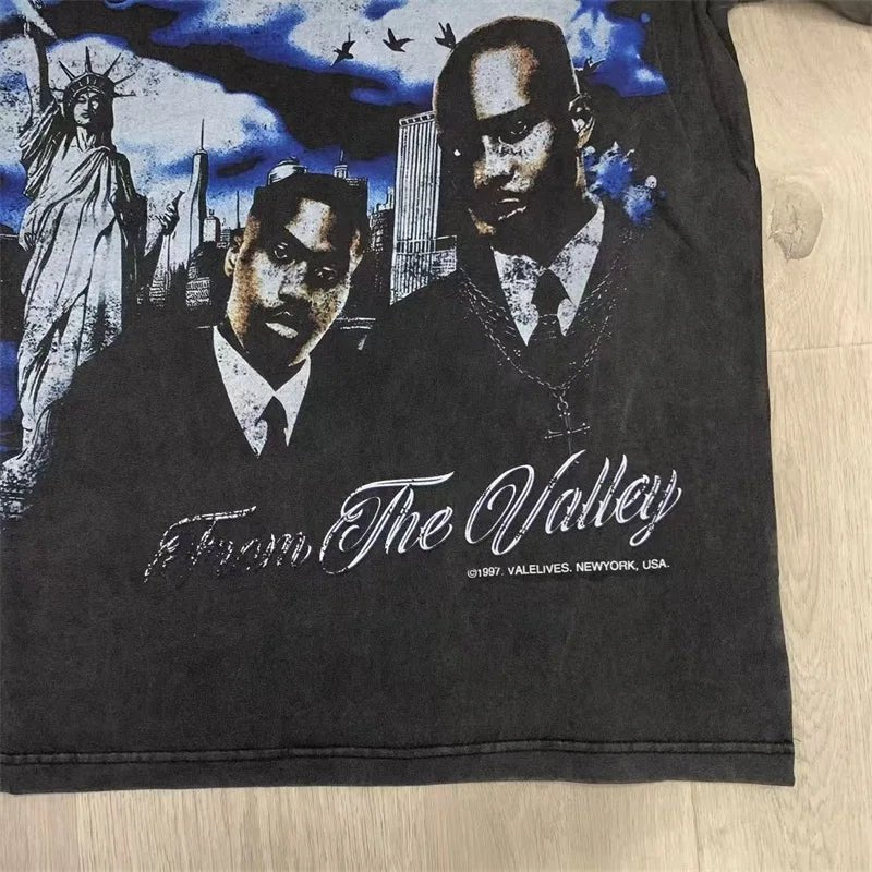 VALLEY Black Washed Belly T-Shirt - Above Earth