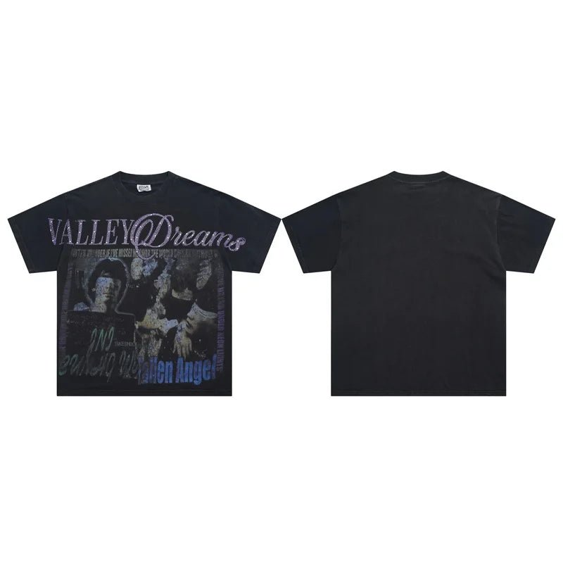 VALLEY Black Washed Belly T-Shirt - Above Earth