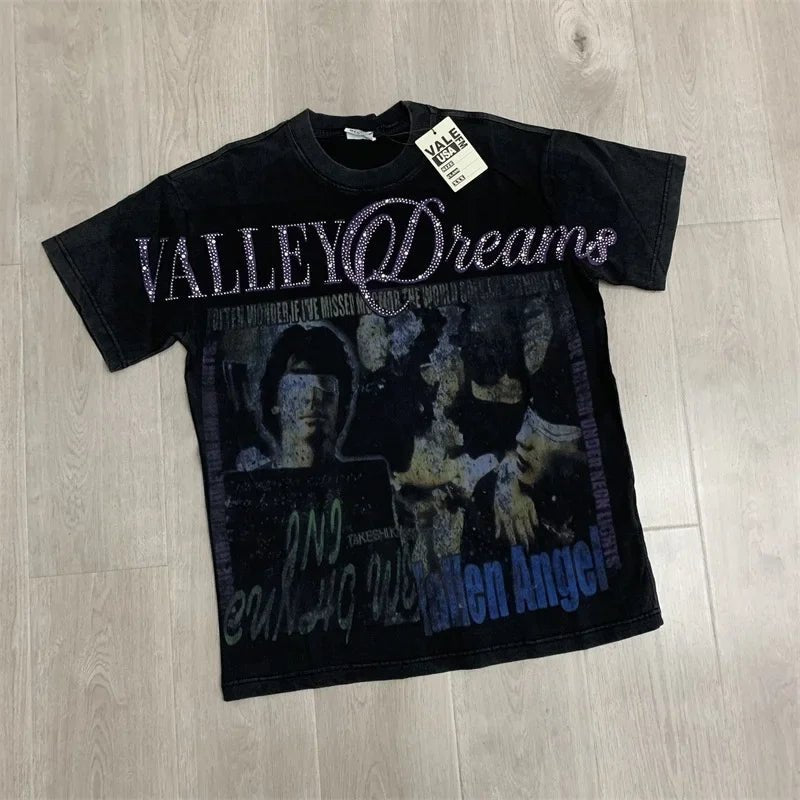 VALLEY Black Washed Belly T-Shirt - Above Earth