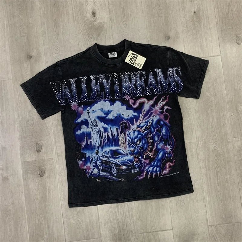 VALLEY Black Washed Belly T-Shirt - Above Earth