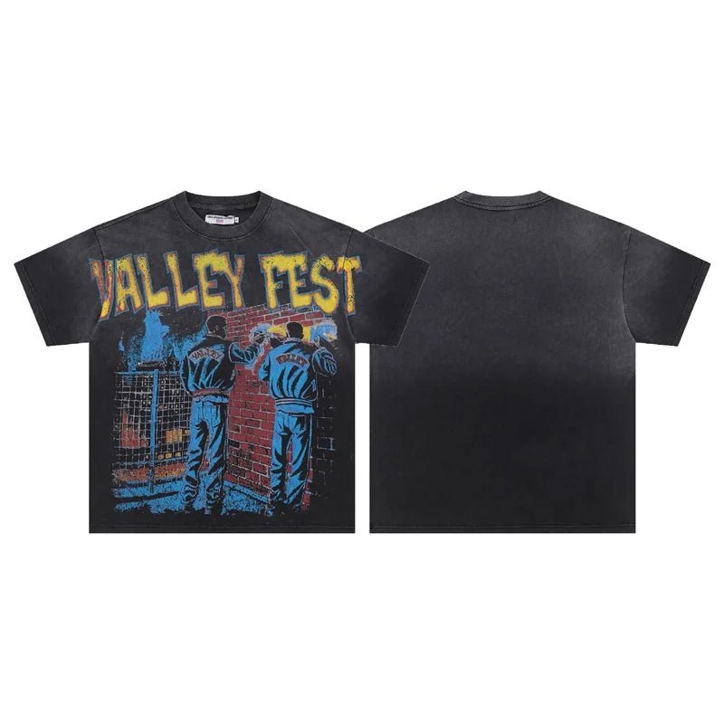 VALLEY FEST T-Shirts Black Washed - Above Earth
